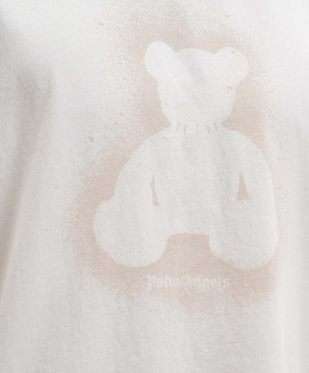 Palm Angels Футболка Spray Bear цвета айвори PMAA109S26JER001 изображение 5