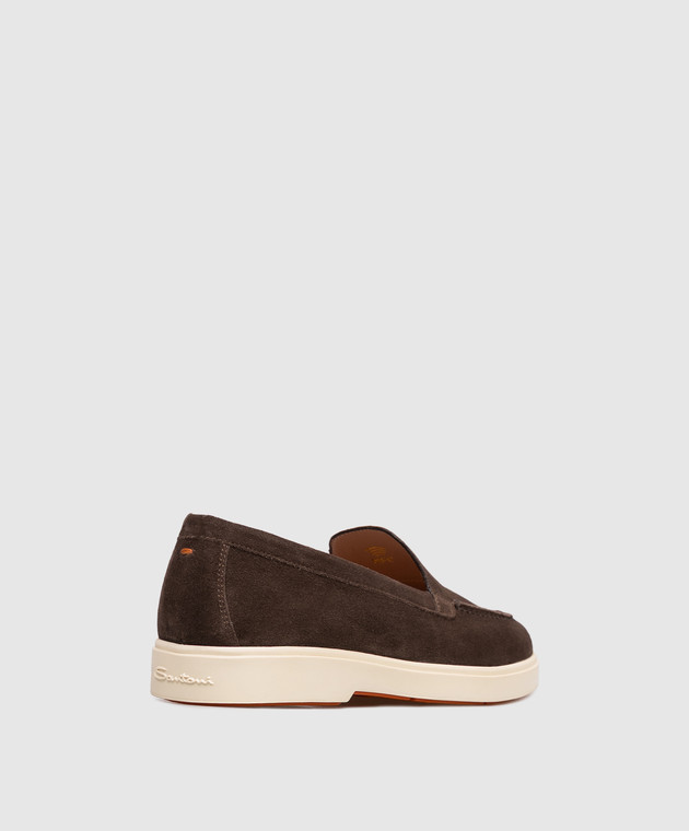 Santoni Коричневі замшеві лофери WUYA58856TISNPYL зображення 3