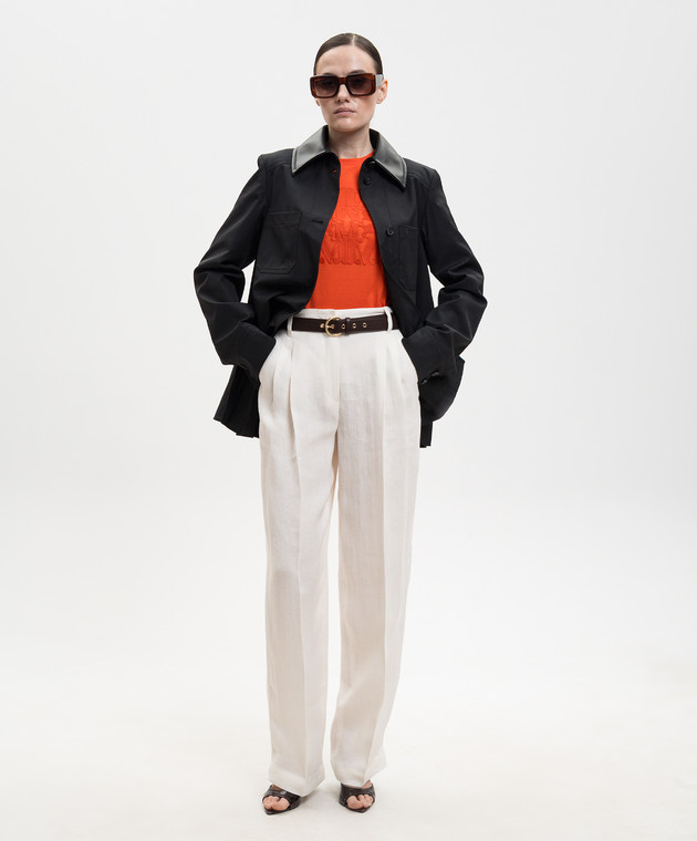 Max Mara Оранжевая футболка GIOVANE с вышивкой монограммы MXMGIOVANE изображение 2