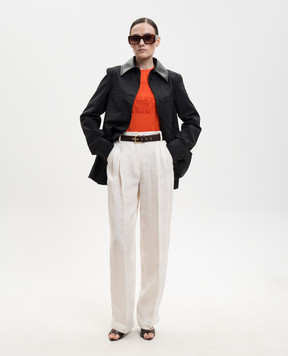 Max Mara Оранжевая футболка GIOVANE с вышивкой монограммы MXMGIOVANE