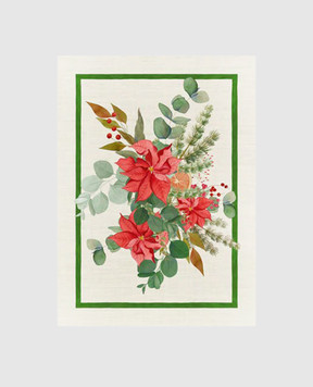 TESSITURA TOSCANA TELERIE Белое кухонное полотенце Garland Glee из льна NC240032020067