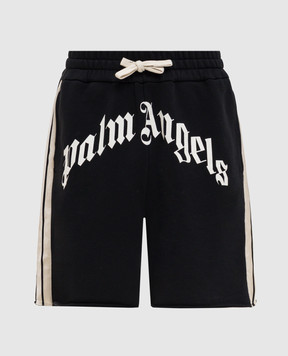 Palm Angels Чорні шорти з лампасами PMCI02DS26FLE001