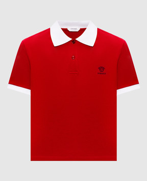 Versace Красное поло с вышивкой 10242351A17681