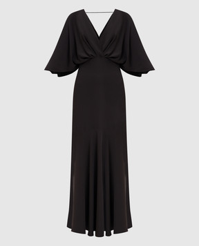 Agnona Коричневое платье миди с шелком TR1105YU5074