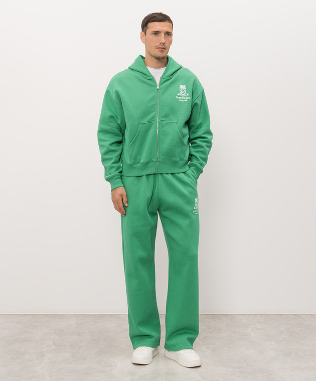 Sporty & Rich Зелений утеплений спортивний костюм з принтом ST10283272GR19PA088832 зображення 3