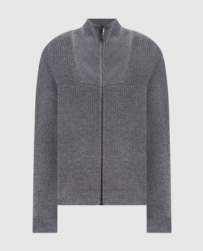 Canali Серый кардиган из шерсти и кашемира MK02552C1223