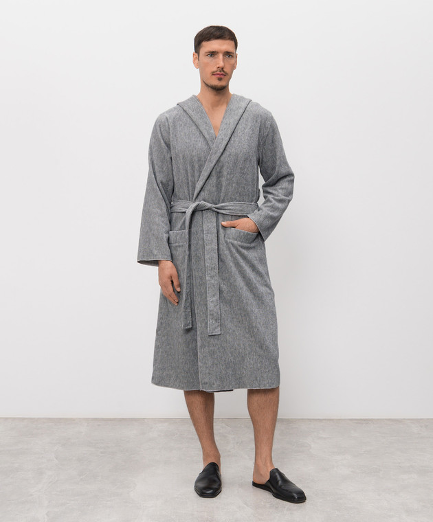 Hamam Серый махровый халат ASH LIGHT ASHLIGHTBATHROBE изображение 3
