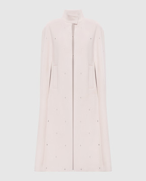 Peserico Бежевый кейп из шерсти и кашемира с кристаллами E2206400R203194