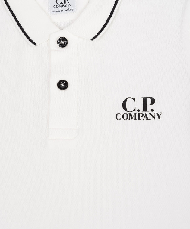 C.P. Company Дитяче біле поло з принтом логотипа CUM00ZLFA041014 зображення 3