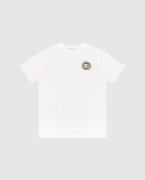 Dolce&Gabbana Дитяча біла футболка з нашивкою логотипа L4JTHUG7P1P812+