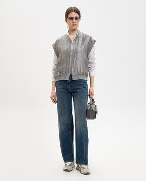 Peserico Сірий жилет з льоном E0316705032