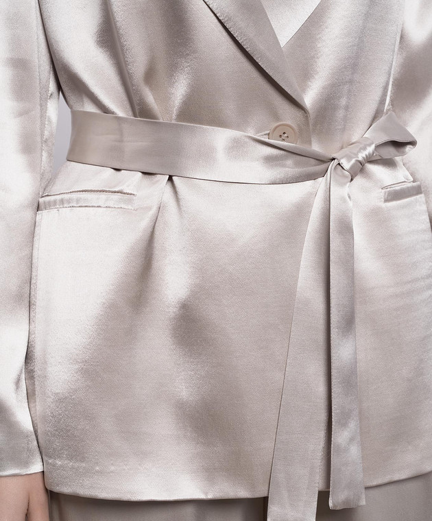 Peserico Бежевый двубортный жакет с поясом E01220A01514 изображение 5