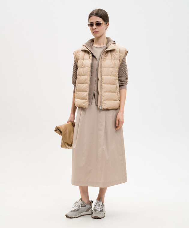 Peserico Бежевая футболка с цепочкой мониль S0651901930 изображение 2