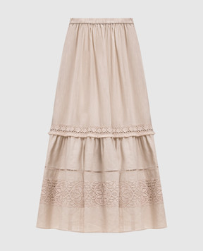 Max Mara Weekend Бежева спідниця WKIPALLORE з льону WKIPALLORE