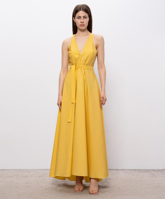 Brunello Cucinelli Жовта сукня з поясом MPF79AHY81 зображення 3
