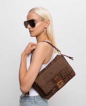 Fendi Коричневая сумка-мессенджер Mamma 8BR833AY6G