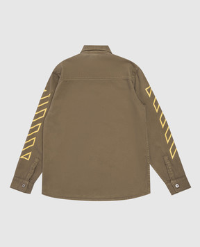 Off-White Дитяча джинсова сорочка кольору хакі 44BGE003S26F001