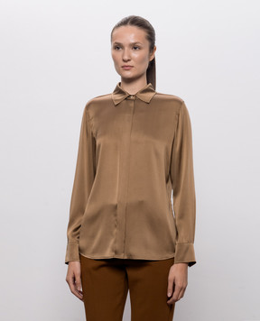 Max Mara Коричневая блуза XERO из шелка MSTXERO