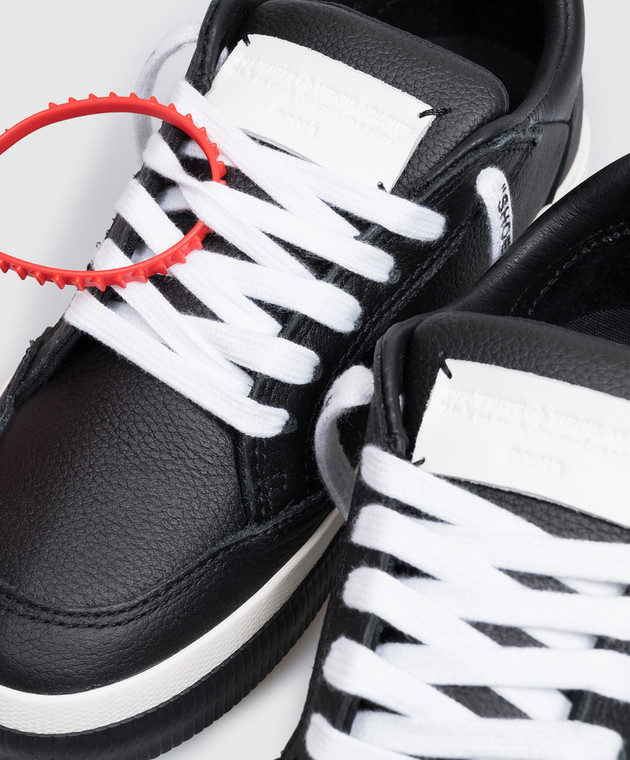 Off-White Чорні шкіряні кросівки Vulcanized W288C9L002 зображення 5
