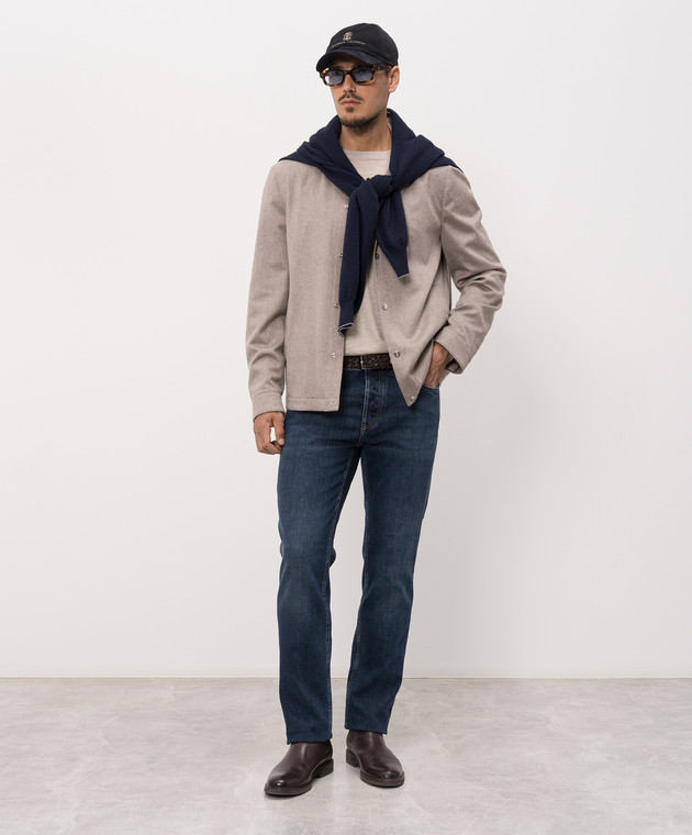 Brunello Cucinelli Бежева куртка з кашеміру MV4216556 зображення 2