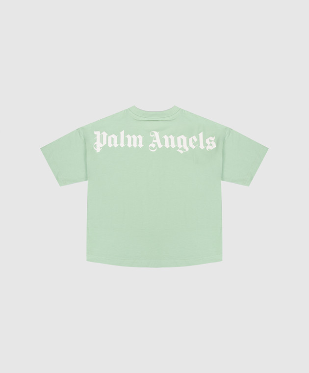 Palm Angels Дитяча зелена футболка з принтом логотипа PBAA002S26JER001 зображення 2