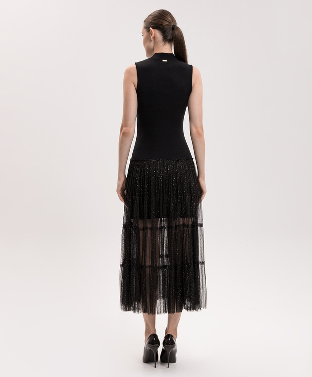 Twinset Черное платье с оборками 262TT3421 изображение 4