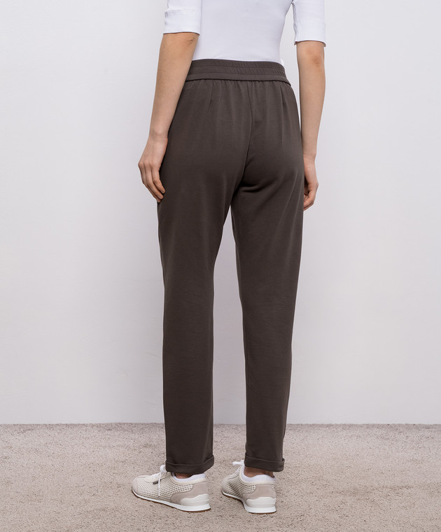 Brunello Cucinelli Коричневі спортивні штани з ланцюжком моніль MH827FB799 зображення 4