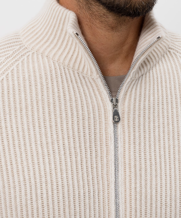 Brunello Cucinelli Бежевий кардиган з кашеміру M22700506 зображення 5