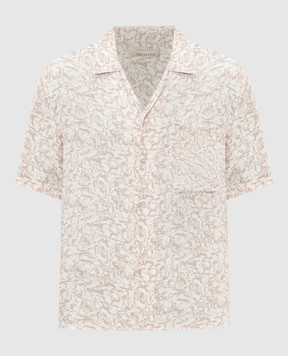 Trussardi Бежева сорочка в брендовий принт 5040N000047NMS113T00