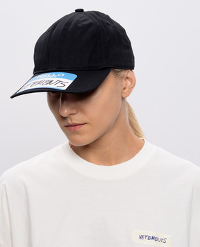 Vetements Чорна кепка з принтом UA66CA110B