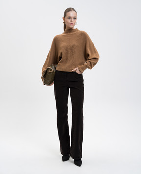 Twinset Коричневий светр з вовною та кашеміром 252TT3353