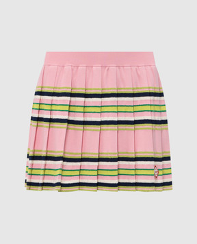 Casablanca Рожева спідниця-плісе в смужку WSS26KW128101