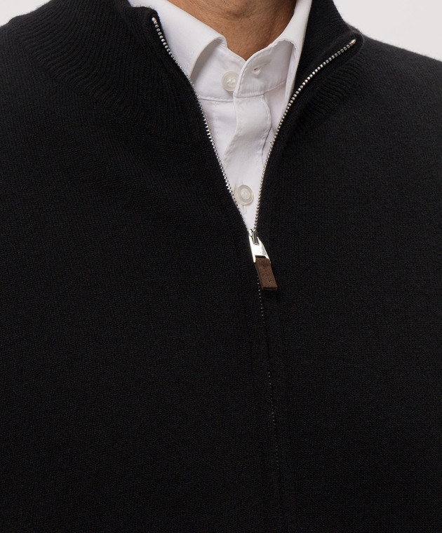 Cashmere&Whiskey Черный кардиган с шерстью и кашемиром MU10841312543R изображение 5