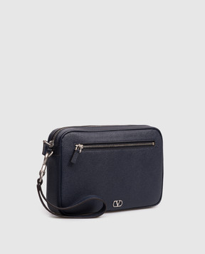 Valentino Синя шкіряна сумка VLogo 8Y2P0AN8UAG