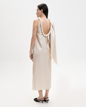 Loulou de Saison Бежева сукня SUSAN із шовку SUSAN