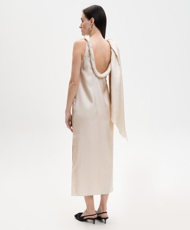 Loulou de Saison Бежевое платье SUSAN из шелка SUSAN изображение 3