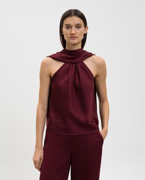 Simkhai Бордовий топ Scarlett з шовком 6252138Q