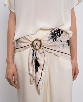 Momoni Бежева хустка із шовку в принт MOSC001MO52A