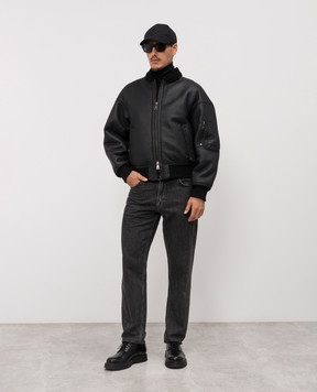 Cashmere&Whiskey Чорна укорочена дублянка в стилі бомбера DF896