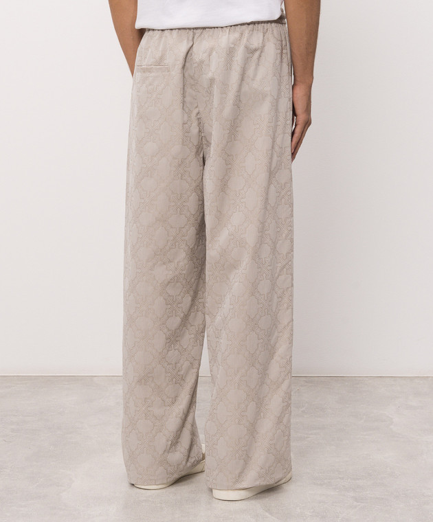 Off-White Бежевые брюки в эмблемы шаблон 44MCA28UF26F001 изображение 4