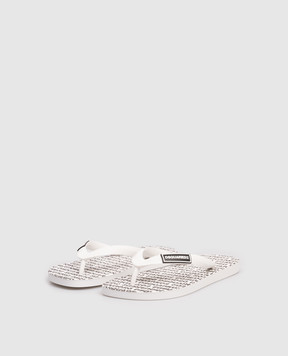 DSQUARED2 Дитячі білі шльопанці з логотипом 827962634