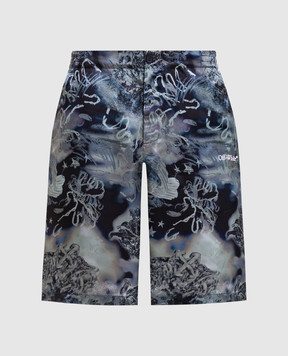 Off-White Сині шорти Land&Sky 44XCB092S26F004