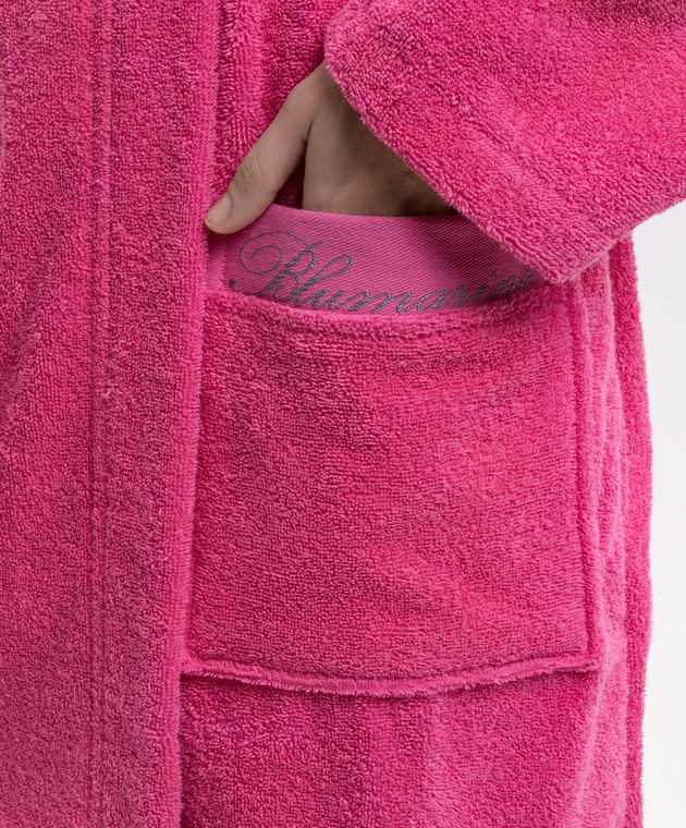 Blumarine Home Розовый махровый халат с вышивкой логотипа H0100240003 изображение 4
