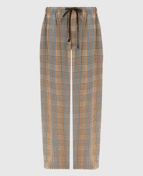 UMA WANG Бежевые брюки в клетку UM3510