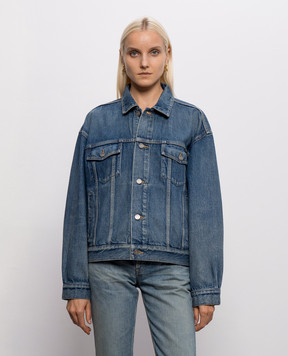 Saint Laurent Синяя куртка джинсовая с патчем логотипа 874269Y18HA