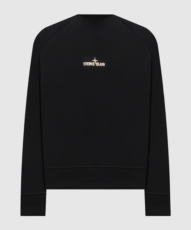 Stone Island Чорний світшот з принтом логотипа L2S156100008S0466