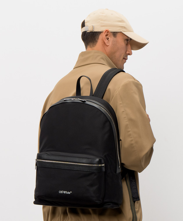 Off-White Черный рюкзак с логотипом OWMNB17F26FB01 изображение 2