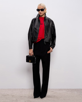 Simonetta Ravizza Черная кожаная куртка Lavy S06JA409L1