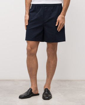 Balmain Сині шорти у візерунок GH1PA172CG50