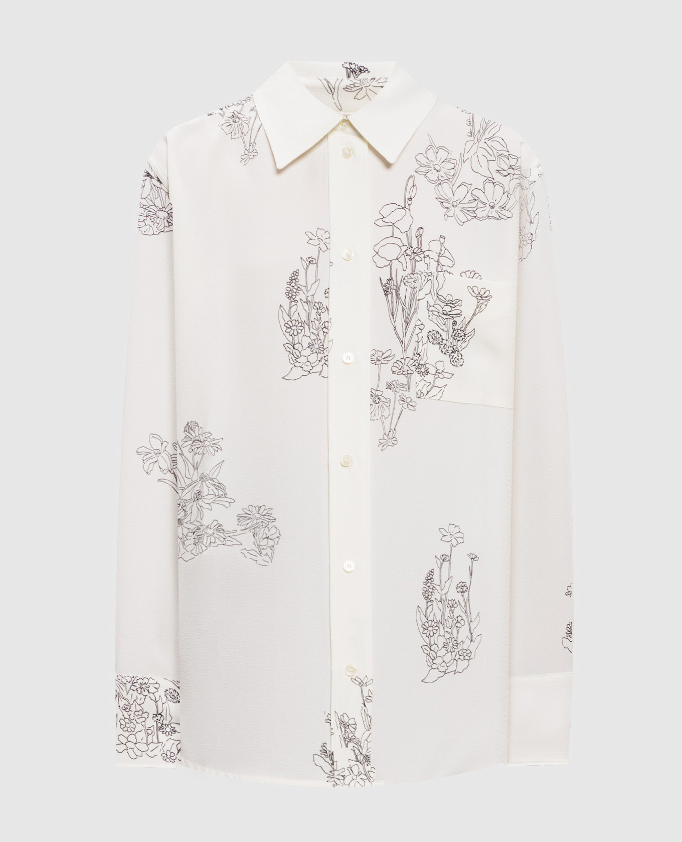 Белая блуза в цветочный принт